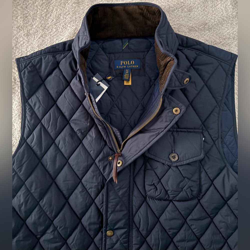 NWT Polo by Ralph Lauren Navy The Beaton Quilted Vest (XLT) - Picture 3 of 11